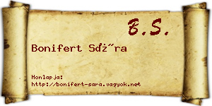 Bonifert Sára névjegykártya
